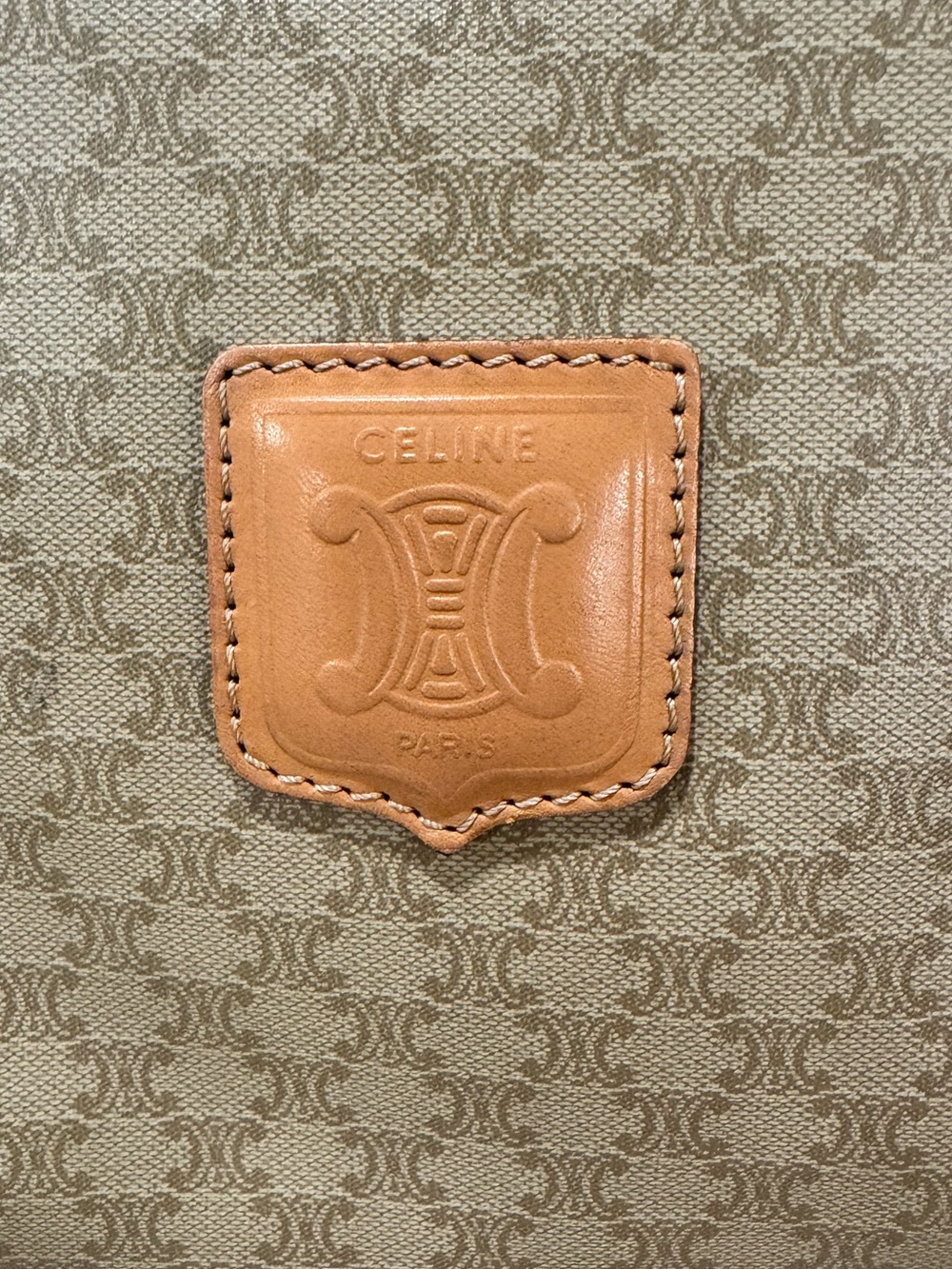 Vintage Authentic Celine Macadam Boston Bag — Monogram Canvas with Leather Trim - Picture 3 of 14